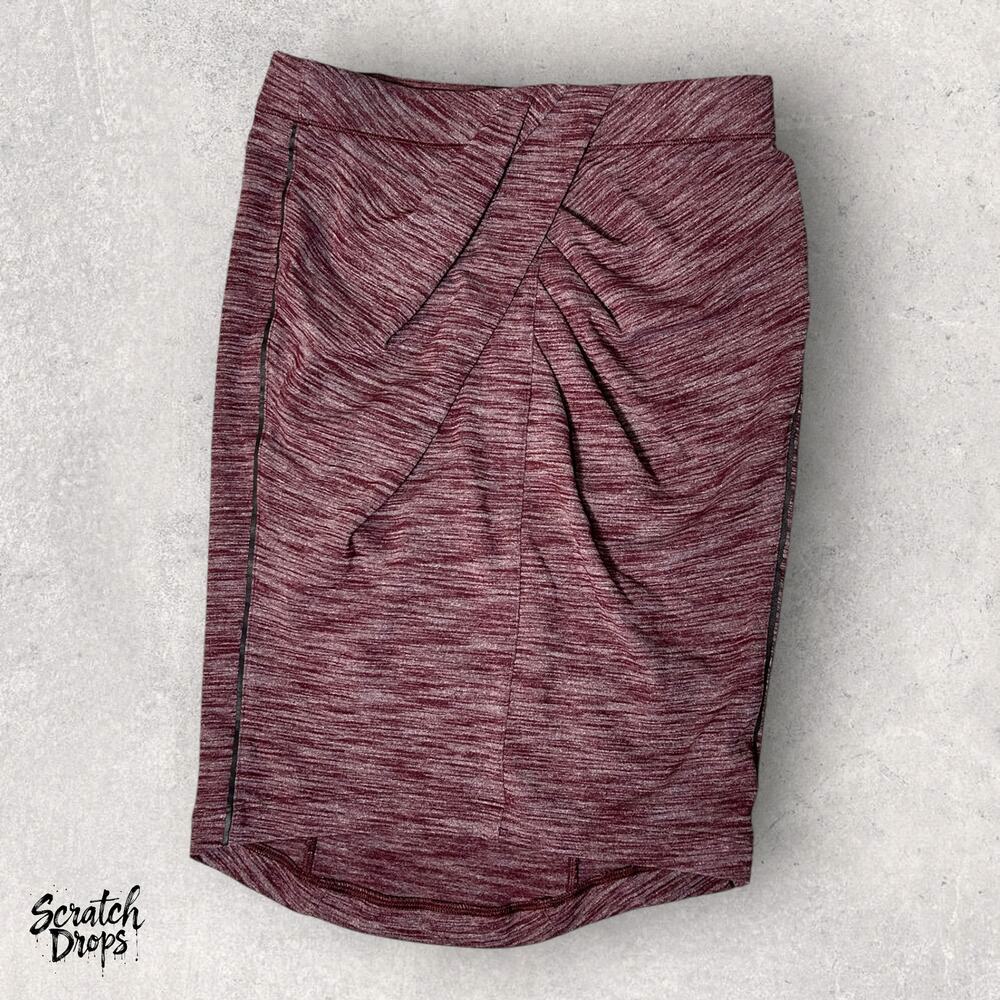 Rare Lululemon Yoga Haven Skirt Heather Maroon Red Reflective Pocket Size 6 - Picture 3 of 4